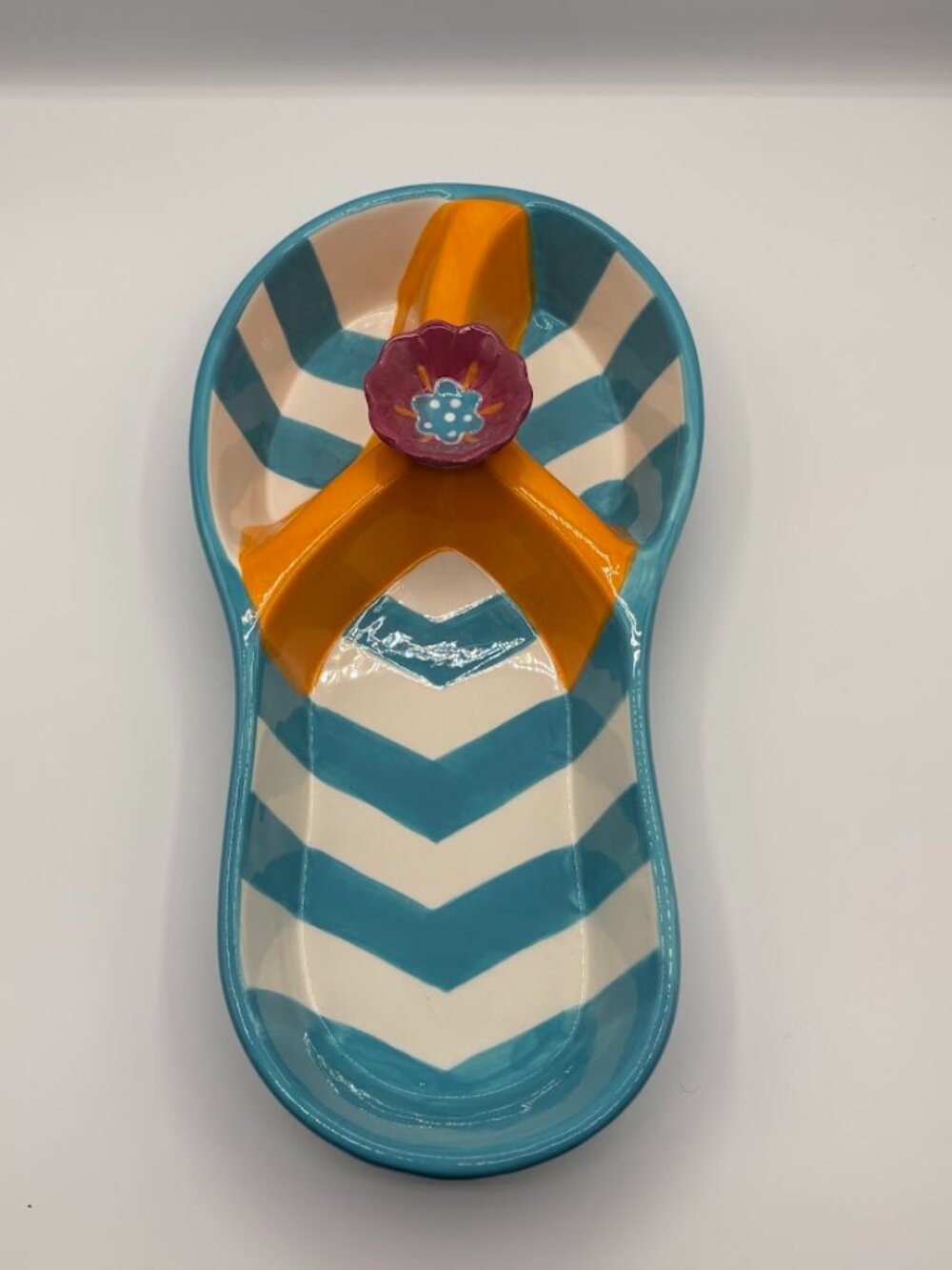 Dennis East Ceramics Large Flip Flop Sandal Serving Dish ~ 3 Compartment. New